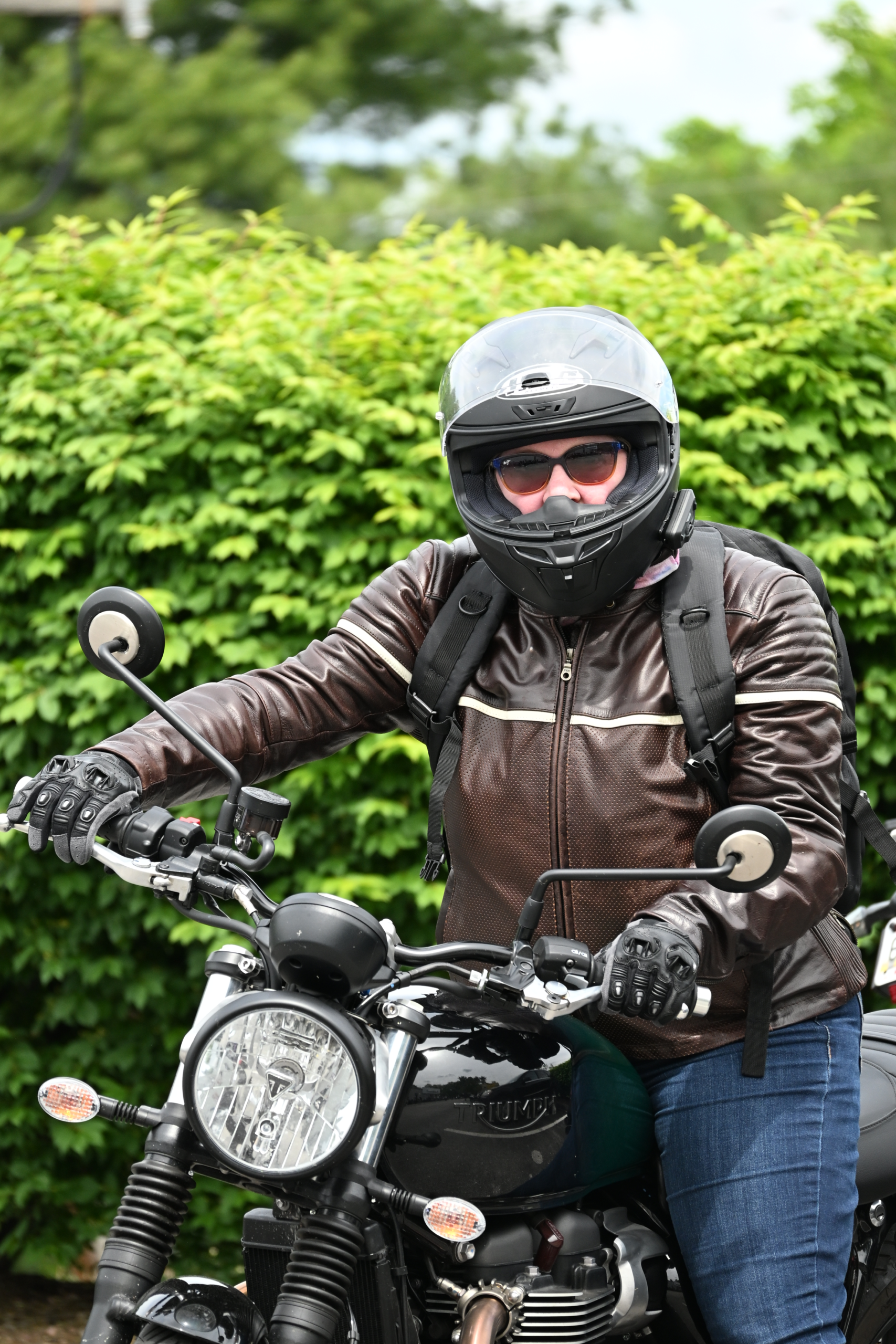 Author on motorcycle maneuvering at slow speeds